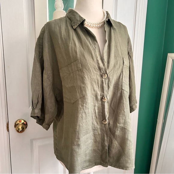 Velvet by Graham & Spencer Linen Shirt XS - Picture 6 of 8